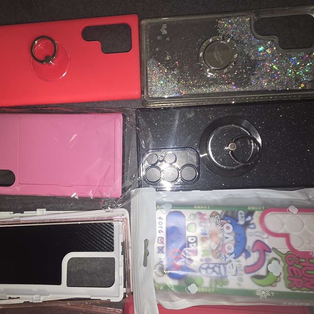 Stylish Pink and Black Smartphone Cases with Ring Holder